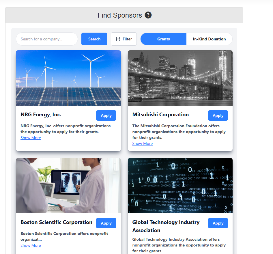 Get your nonprofit more corporate sponsors with an online directory