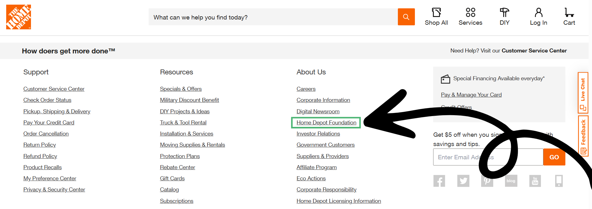Corporate Grants - Company Website Example